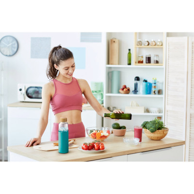 DAKAR. Bamboo and borosilicate glass bottle 600 mL